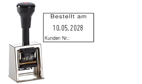 Metallstempel individuell Text und Datum