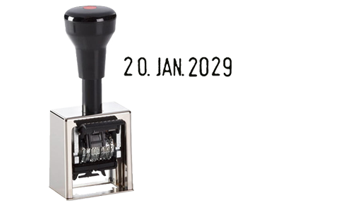 Metallstempel mit Datum 