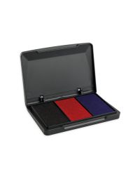 9051 Vintage Stempelkissen mit Farbkombi SCHWARZ/BLAU/ROT   SCHWARZ/BLAU/RO