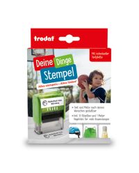 Trodat Deine Dinge Stempel mit Textplatte GRÜN SCHWARZ