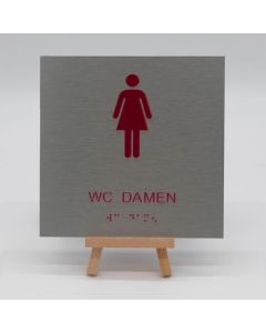 Braille Orientierungsschild WC Damen mit Piktogramm  