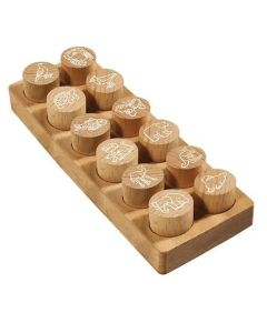 Colop WOODIES Exotische Tiere Set mit 12 Holzstempeln  