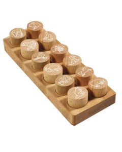 Colop WOODIES Bauernhoftiere Set mit 12 Holzstempeln  