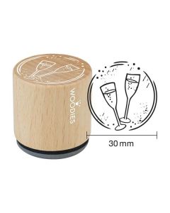 Colop WOODIES Stempel Gläser mit Champagner  