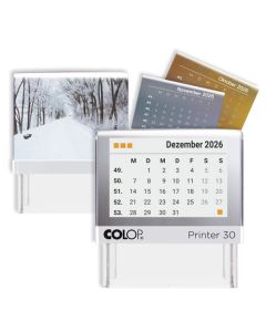 Colop Printer mit Kalender Stempel 46 x 17 mm WEISS BLAU