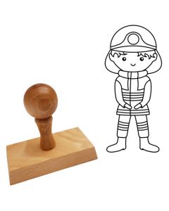 Ausmalstempel Feuerwehrmann 35 x 75 mm  