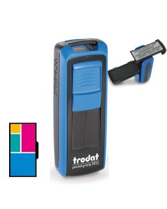 Trodat Pocket Printy 9512 Mehrfarbiger Stempel  BLAU 
