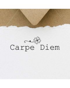 Holzstempel mit Abdruck: Carpe Diem  