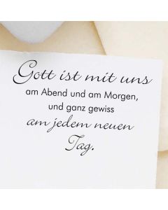 Kirchlicher Motivstempel mit Spruch: Gott ist mit uns