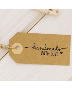 Holzstempel handmade with love und Motiv Herz  