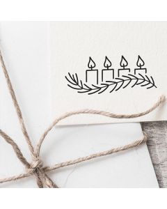 Weihnachtsstempel 43 Zweig mit 4 Kerzen  