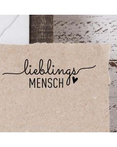 Holzstempel mit Text: Lieblingsmensch  