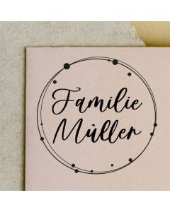 Runder Namensstempel aus Holz   