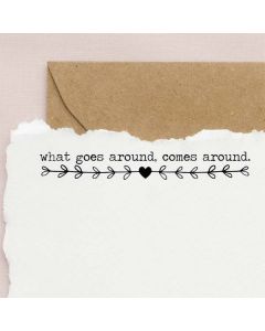 Holzstempel mit Abdruck: what goes around