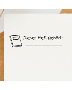 Holz Schulstempel Text Dieses Heft gehört ...  