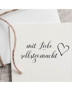 Holzstempel Motiv mit Liebe selbstgemacht  