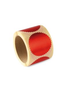 Prägezangen Haftetiketten 250 Stück auf Rolle in rot, silber oder gold  ROT