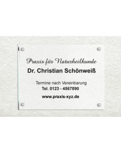Praxisschild Acryl 300 x 200 mm  