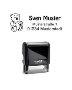 Trodat Printy individueller Schulstempel Nr. 11 Teddybär SCHWARZ BLAU