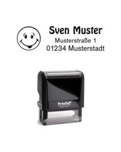 Trodat Printy individueller Schulstempel Nr. 12 Smiley SCHWARZ BLAU