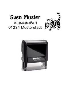 Trodat Printy individueller Schulstempel Nr. 14 Katze SCHWARZ BLAU