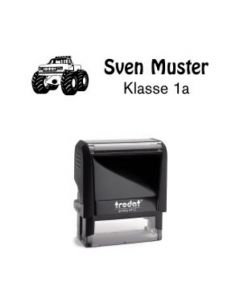 Trodat Printy individueller Schulstempel Nr. 21 Monstertruck SCHWARZ BLAU