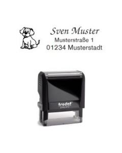 Trodat Printy individueller Schulstempel Nr. 7 Welpe SCHWARZ BLAU