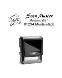 Trodat Printy individueller Schulstempel Nr. 8 Delphine SCHWARZ BLAU