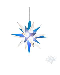 Herrnhuter Stern A1e blau-weiß ca. 13 cm - LED