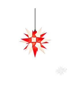 Herrnhuter Stern A4 weiss-rot ca. 40 cm  