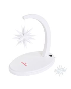 Sternenbogen aus Holz weiß lackiert mit einem Herrnhuter Stern 13 cm weiß  