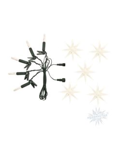 Kurzkette/ Erweiterung für Sternenkette weiß mit 5 Herrnhuter Sternen a 13 cm