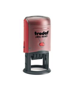 Trodat Printy 46140 Datumstempel mit Text rund Durchm. 40 mm ROT BLAU