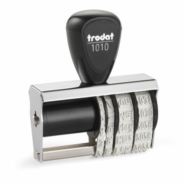 Trodat Stegstempel 1010/56 Text mit Datum 4 mm Schrifthöhe  