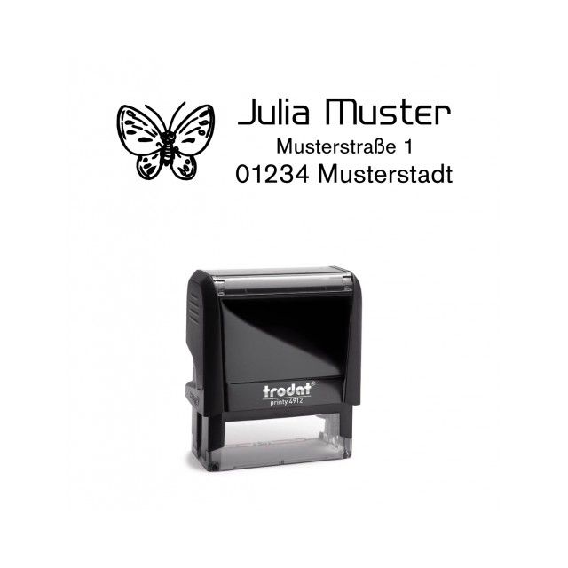 Trodat Printy individueller Schulstempel Nr. 4 Falter SCHWARZ BLAU