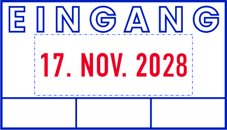 Stempel Eingegangen mit Eintragsfeldern
