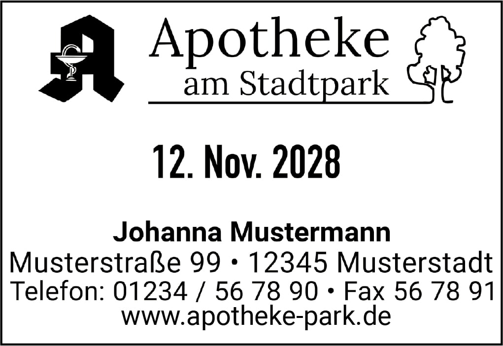 Abdruck eines Datumstempels