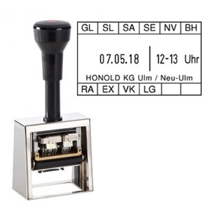 REINER Paginierstempel D53Z Uhrzeitstempel mit Datum und individuellem Text