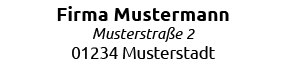 Ein Stempelabdruck mit Fetter und Kursiver Schrift.
