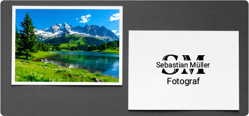 Stempelabdruck auf beschichtetem Papier, Hochglanz Papier oder Fotopapier
