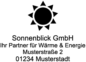 Bild mit gegeignetem Adressstempel mit logo