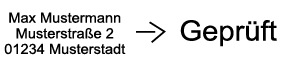 Änderung des Stempeltextes.