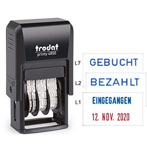 Posteingangsstempel Trodat Printy 4850/L Datumstempel mit Text