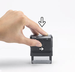 Stempel runterdrücken und sperren