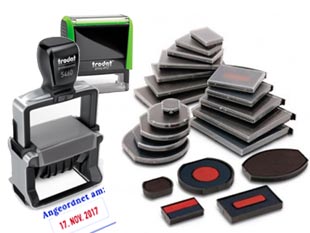 Ersatz Stempelkissen für Stempel online bestellen - z.B. Trodat Professional, Printy, Colop Expert, Printer, zweifarbige Datumstempel oder Ziffernstempel 