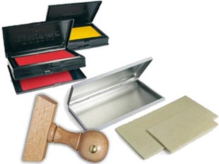 Spezialstempelkissen und Kissen mit Metallgehäuse für Holzstempel und Handfärbestempel online bestellen
