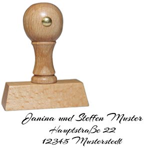Absenderstempel aus Holz - unser Klassiker