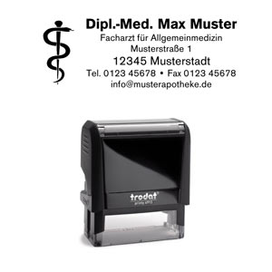 Printy Arztstempel mit Aesculapstab