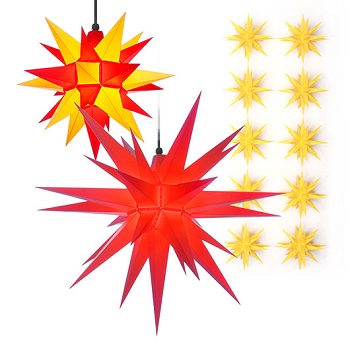 Herrnhuter Sterne / Weihnachtssterne rot gelb