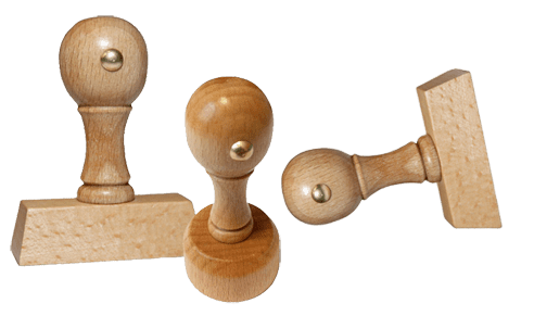 Holzstempel rechteckig rund